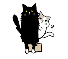 Stylish Cute Black and White Cats sticker #3772438