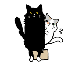 Stylish Cute Black and White Cats sticker #3772438