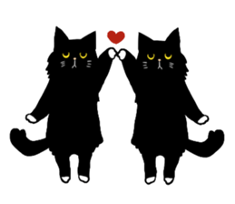 Stylish Cute Black and White Cats sticker #3772442