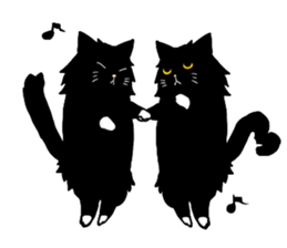 Stylish Cute Black and White Cats sticker #3772443