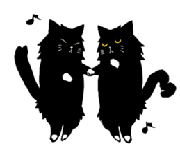 Stylish Cute Black and White Cats sticker #3772443
