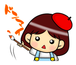 Girl of a shy painter sticker #3777290
