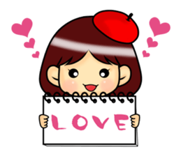 Girl of a shy painter sticker #3777291