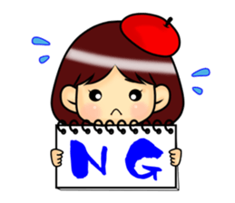 Girl of a shy painter sticker #3777292