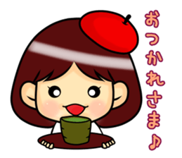 Girl of a shy painter sticker #3777295