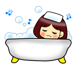 Girl of a shy painter sticker #3777296