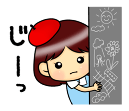 Girl of a shy painter sticker #3777302