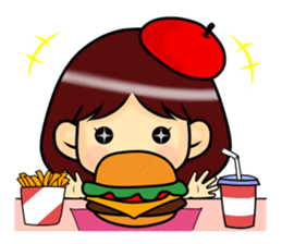 Girl of a shy painter sticker #3777305