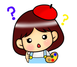 Girl of a shy painter sticker #3777309
