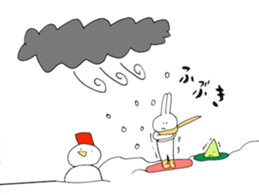 snowboard rabbit sticker #3777503