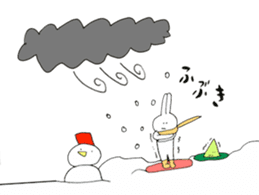 snowboard rabbit sticker #3777503