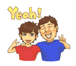 Handsome man and savagery brother sticker #3778786