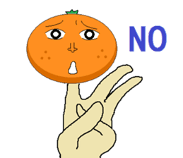 finger orange sticker #3789581