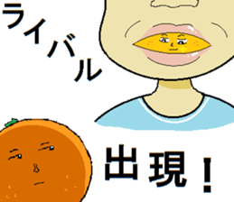 finger orange sticker #3789600