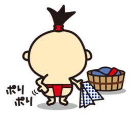 Bon-chan the topknot kid. (Japanese) sticker #3793584