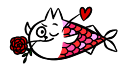 cat fish & cat john sticker #3794637
