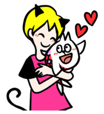 cat fish & cat john sticker #3794654