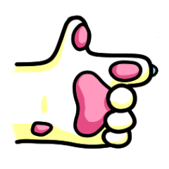 cat's hand sticker