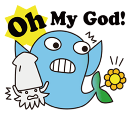 Pleasant whale sticker #3795581