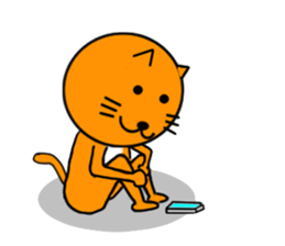 Sticker of yellow cat (Nekoyama San) sticker #3799621