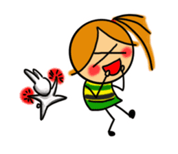 rabbit of a girl and the friend sticker #3800336