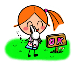 rabbit of a girl and the friend sticker #3800339