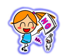 rabbit of a girl and the friend sticker #3800341