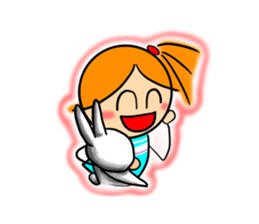 rabbit of a girl and the friend sticker #3800342