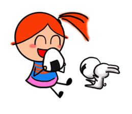 rabbit of a girl and the friend sticker #3800344