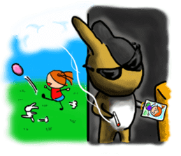 rabbit of a girl and the friend sticker #3800354