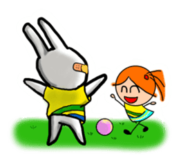 rabbit of a girl and the friend sticker #3800372
