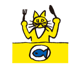 A freewheeling cat and its owner. sticker #3805479