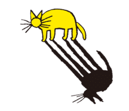 A freewheeling cat and its owner. sticker #3805481
