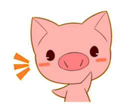 cute comical pig sticker #3807887