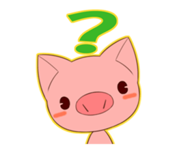 cute comical pig sticker #3807889