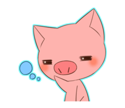 cute comical pig sticker #3807892