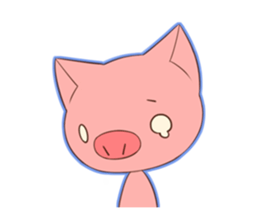 cute comical pig sticker #3807893