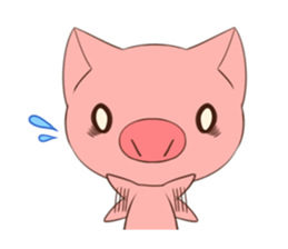 cute comical pig sticker #3807896