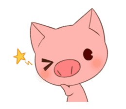 cute comical pig sticker #3807901