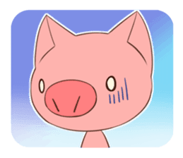 cute comical pig sticker #3807907
