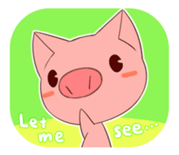 cute comical pig sticker #3807911