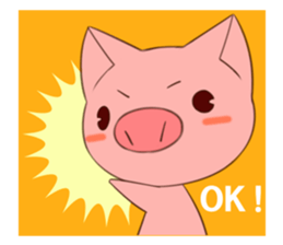 cute comical pig sticker #3807912