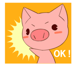 cute comical pig sticker #3807912