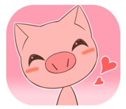 cute comical pig sticker #3807914