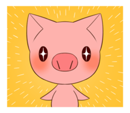 cute comical pig sticker #3807915