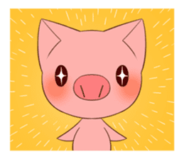 cute comical pig sticker #3807915