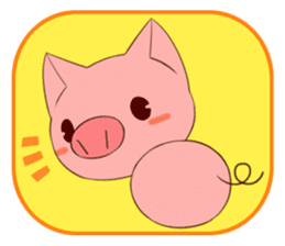 cute comical pig sticker #3807917