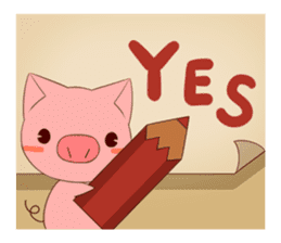 cute comical pig sticker #3807923