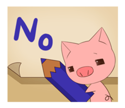 cute comical pig sticker #3807924