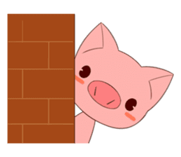 cute comical pig sticker #3807925